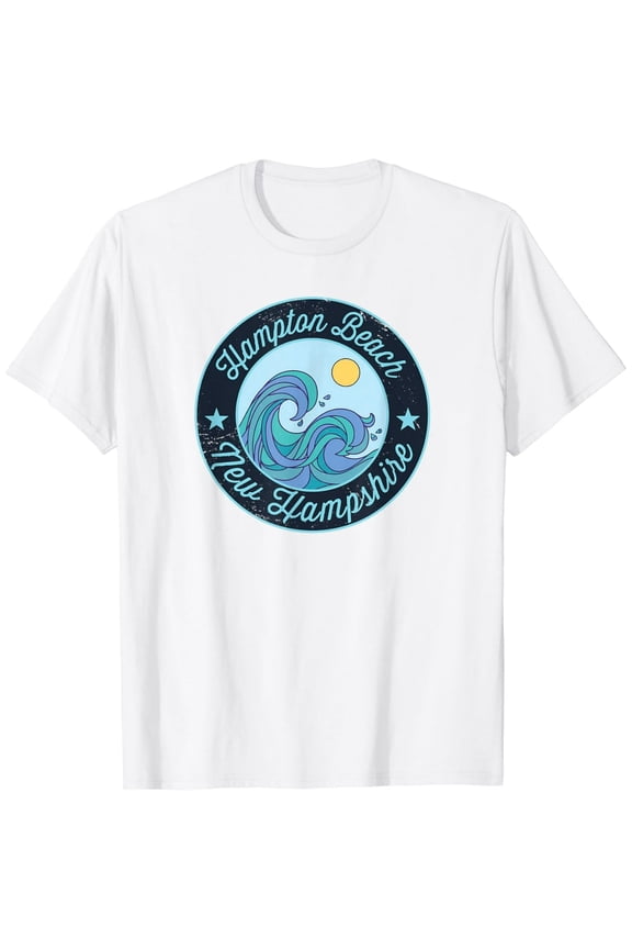 100% cotton tshirts men tee Hampton Beach NH New Hampshire Souvenir Nautical Surfer Grap T-Shirt
