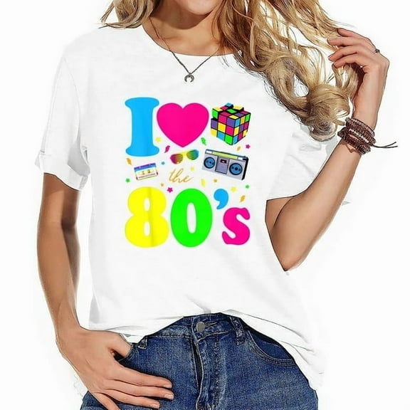 100% cotton tshirts men tee I Love The 80S Shirt 80S Clothes For Women T-Shirt