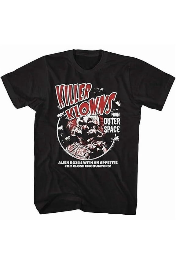 100% cotton tshirts men tee Killer Klowns from Outer Space 80s Horror Movie Alien Bozos with an Appetite Image Adult T-Shirt Graphic Tee