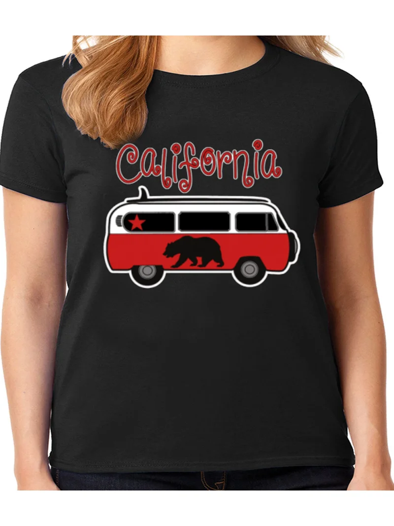 100% cotton tshirts men tee Ladies Graphic Tee Shirt California