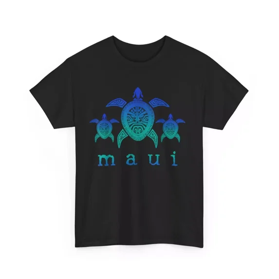 100% cotton tshirts men tee Maui - Hawaii Sea Turtles Hawaiian Scuba Diving Souvenir T-Shirt