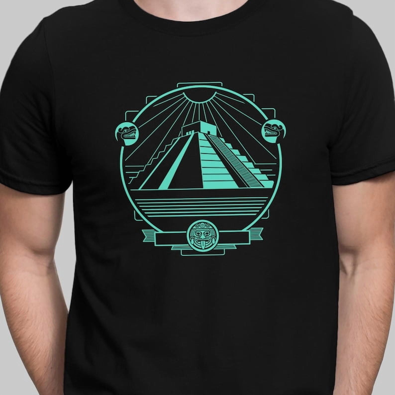 100% cotton tshirts men tee Mayan Pyramid Chichen Itza | Mexico Pyramid ...