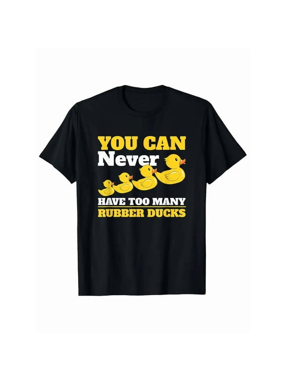 100% cotton tshirts men tee Men's Cotton Breathable Funny "You Can Never Have Too Many Rubber Ducks" Graphic T-Shirt with Cartoon Duckies