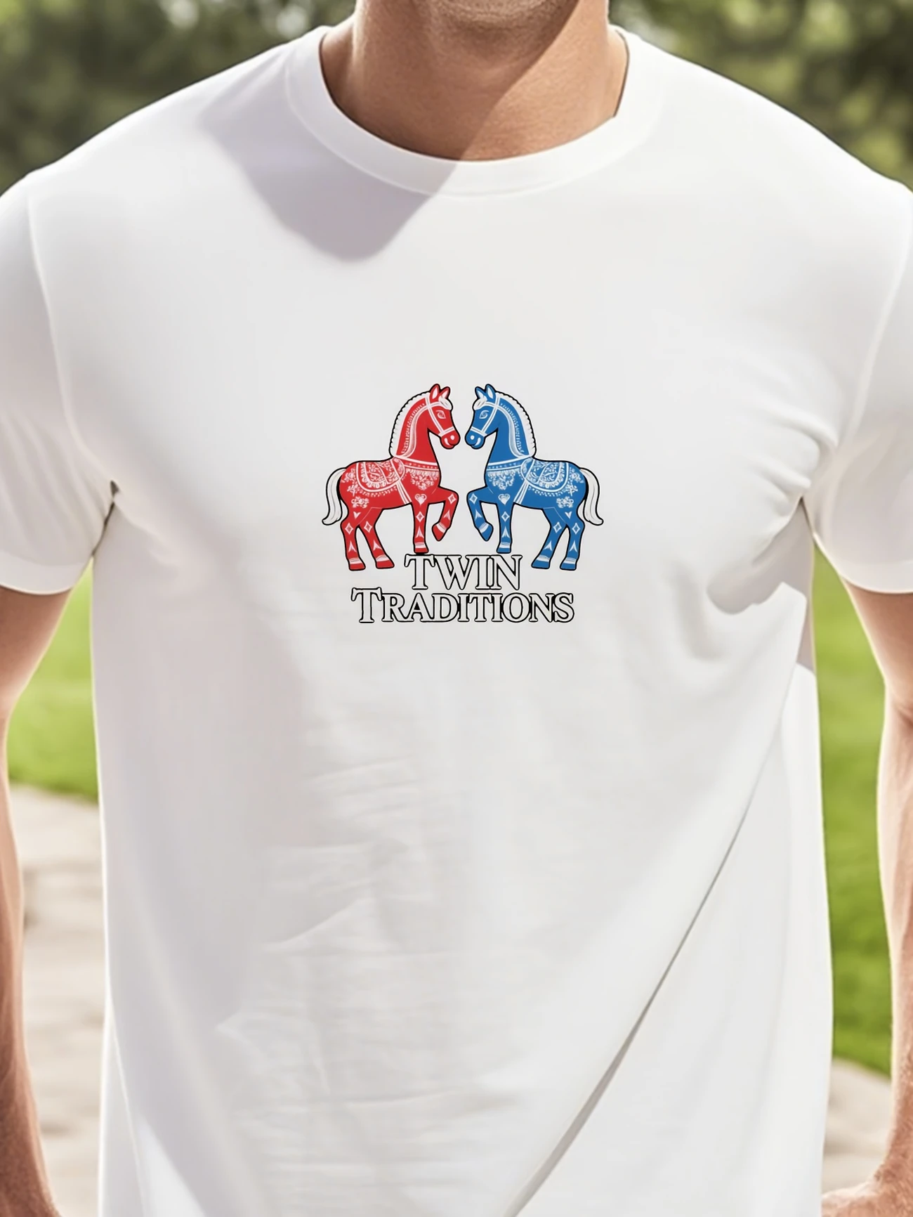 Men's Horse Graphic Oversized T-Shirt