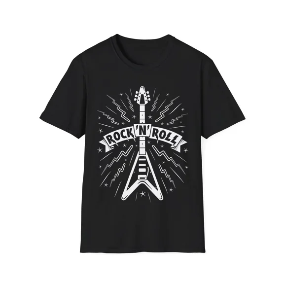 100% cotton tshirts men tee Rock'N'Roll Guitar T-Shirt, Guitarist Shirt, Heavy Metal Hard Rock Music