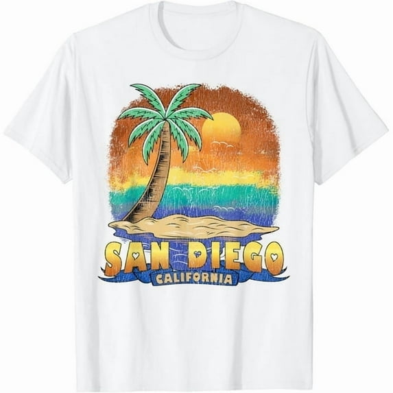 100% cotton tshirts men tee SAN DIEGO CALIFORNIA | Vintage Distressed Souvenir T-Shirt