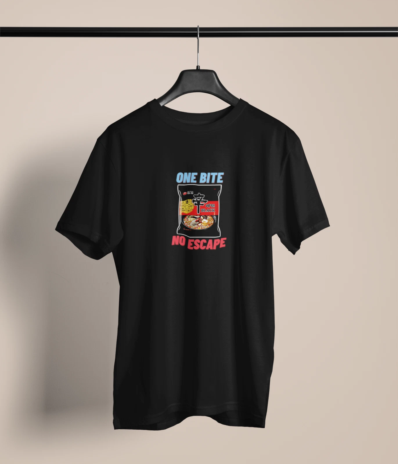 100% cotton tshirts men tee Shin Ramen 'One Bite No Escape' TShirt ...