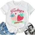 thumbnail image 1 of 100% cotton tshirts men tee Strawberry Shirt Womens Cute Fruit T-Shirt Girls Fruit Lover Shirt Feeling Berry Good Graphic Tees, 1 of 4