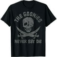 thumbnail image 1 of 100% cotton tshirts men tee The Goonies Never Say Die Skull & Swords Distressed Logo T-Shirt, 1 of 4
