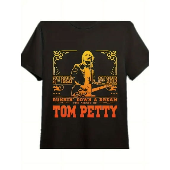 100% cotton tshirts men tee Tom Petty-Inspired Vintage Graphic Tee for Men & Women - Ultra-Soft, Breathable Cotton Blend T-Shirt