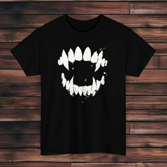 100% cotton tshirts men tee Vampire Fangs T-Shirt | Vampire T-Shirt | Pastel Goth Apparel | Strega Fashion | Goth Clothing | Fangs T-Shirt | Dracula T-Shirt
