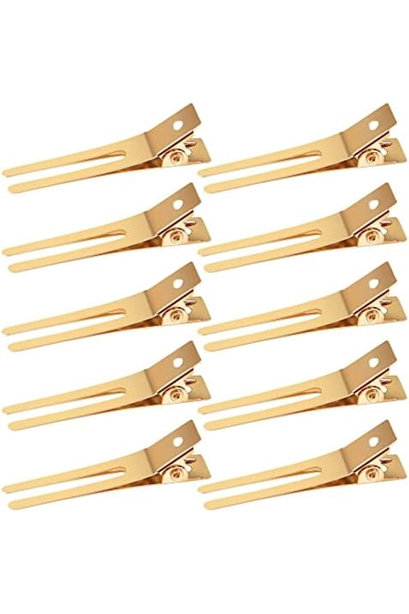 100 count 1.77" Double Prong Curl Clips Curl Pins Duckbill Section Clips Clips for Hair Extensions Styling(4.5cm)