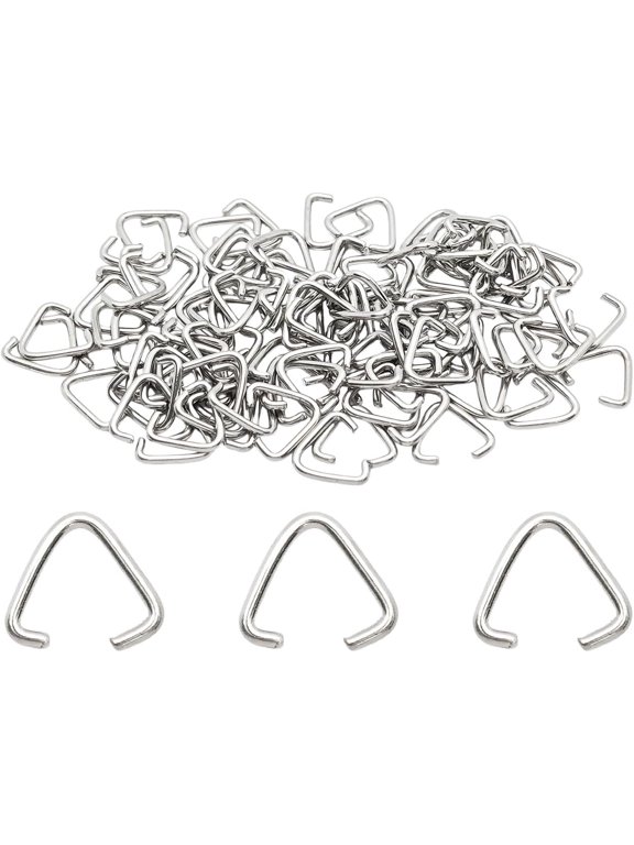 100 count 10mm Triangle Open Jump Rings, Metal Pinch Clip Bail Connectors for Earrings, Bracelets, Necklaces, and DIY Craft()