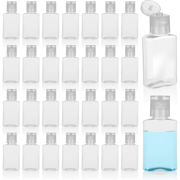 100 count 1oz Travel Bottles - Hand Sanitizer Bottle Mini Clear Bottles with Flip Caps, Portable Empty Refillable Containers for Shower Gel, ,