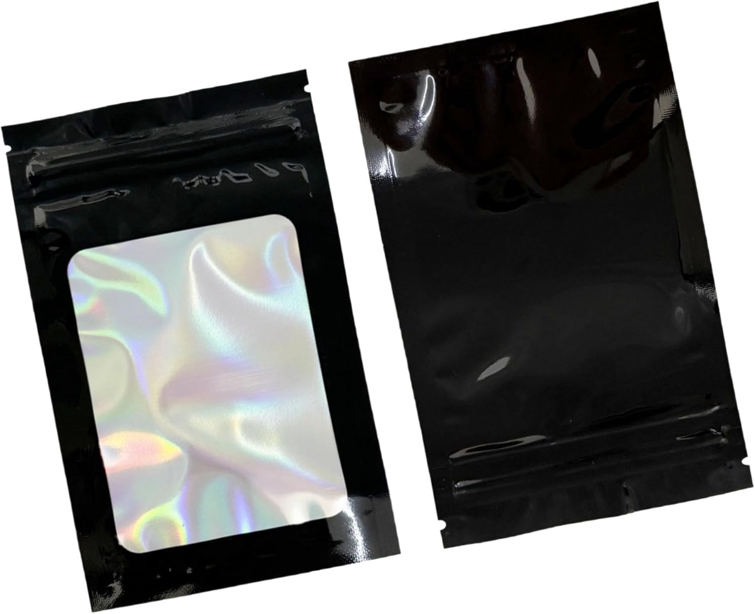 100 count 4.1x5.9 inch Resealable Holographic Mylar Bags with Clear ...