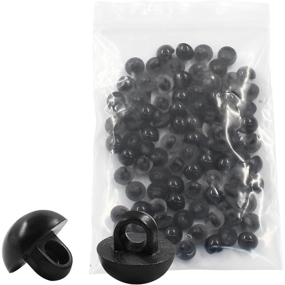 100 count 9mm Black DIY Sewing Crafting Eyes Buttons Safety Eyes Buttons Round Craft Eyes Sewing Shank Eyes Round Domed Buttons for Puppet Doll Stuffed Toys