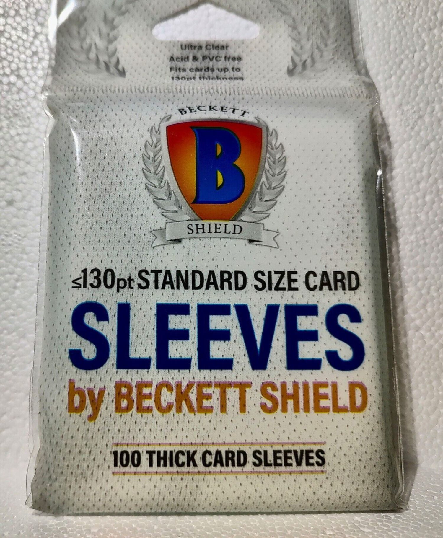 beckett card sleeves 100 count Shield Standard Size 130pt Thick water splashes Beckett Shield ≤130pt Standard Size