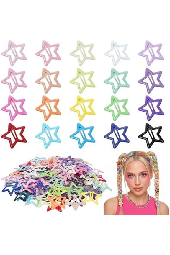 100 count  Hair Clips 2000s Y2K Snap Hair Barrettes Colorful Metal Non Slip Clips Fashion Cool  Hair Accessories for Women and Girls  Decor Daily Party