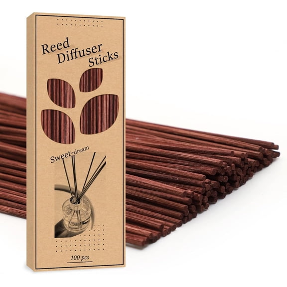 100 count Reed Diffuser Sticks, 10 Inch  Rattan  Sticks Essential Oil Aroma Diffuser Sticks Refill Replacement for Aroma  (Brown)