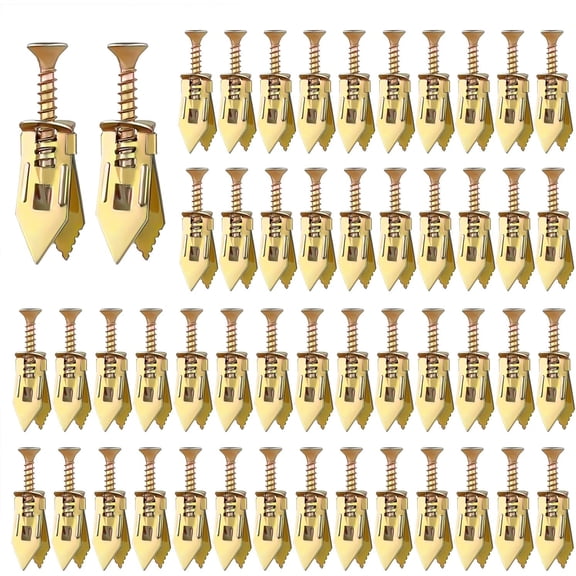 100 count Self-Drilling Anchors with Screws -  Needed Drywall Anchors Kit,  Wall Anchors for TV, Cabinets, Shelves, Curtain Rods, Bikes,, Gypsum Board (50 Anchors + 50 Screws)