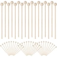 Countig Stick 100 count Wooden Rock Candy Sticks with Ball, Swizzle Sticks Cake Candy ...