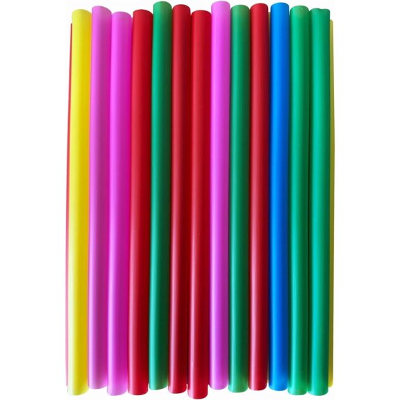 100 counts] Assorted Colors Jumbo Smoothie Straws, Boba straws Colorful Disposable Wide-mouthed Large 8.27'' Inches long Milkshake Straws (100, 0.39 * 8.27 in)