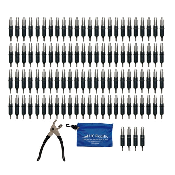 100 each CHD 5/32 Heavy Duty Cleco Fasteners with Pliers & Pouch