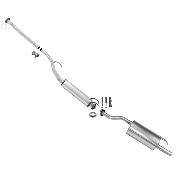 100% for Fit for 2007-2011 for Civic Si 2.0L: Pipe Muffler & Gaskets - Single Exit, Bolt-On Installation, for Universal Mount