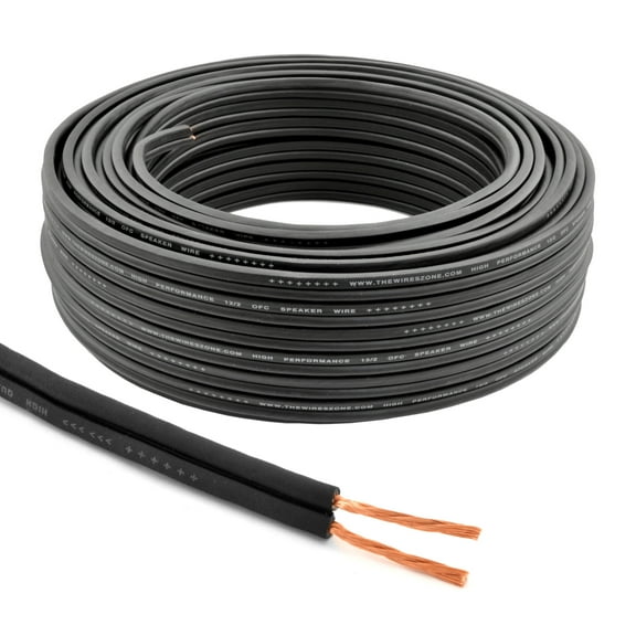 100 ft. 12 AWG High-Performance OFC Full Copper Home and Car Audio Speaker Wire Black