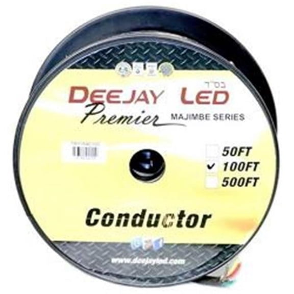 100 ft. 4-Conductor 16 Gauge Stranded Cable with Single Black Jacket ideal for speakers