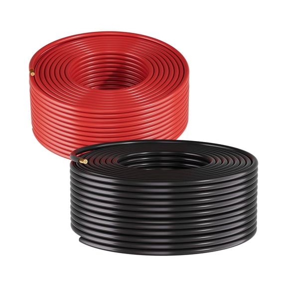 100 ft Black and Red 10 AWG 6 mm Solar Panel Extension Cable Kit PV Tinned Copper Wire for Outdoor Off Grid Home RV Boat Marine Photovoltaic Systems IP67