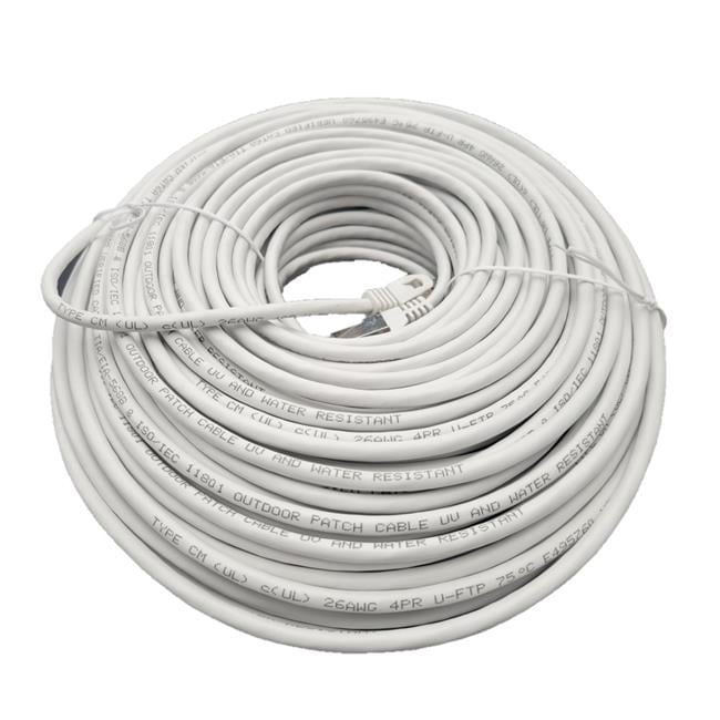 100 ft. CAT 6A Industrial Outdoor Rated Shielded Ethernet Cable, White