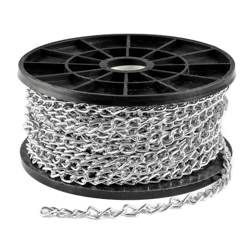 100 ft Jack Chain Galvanized Steel Hanging Chain, Utility Chain Roll ...