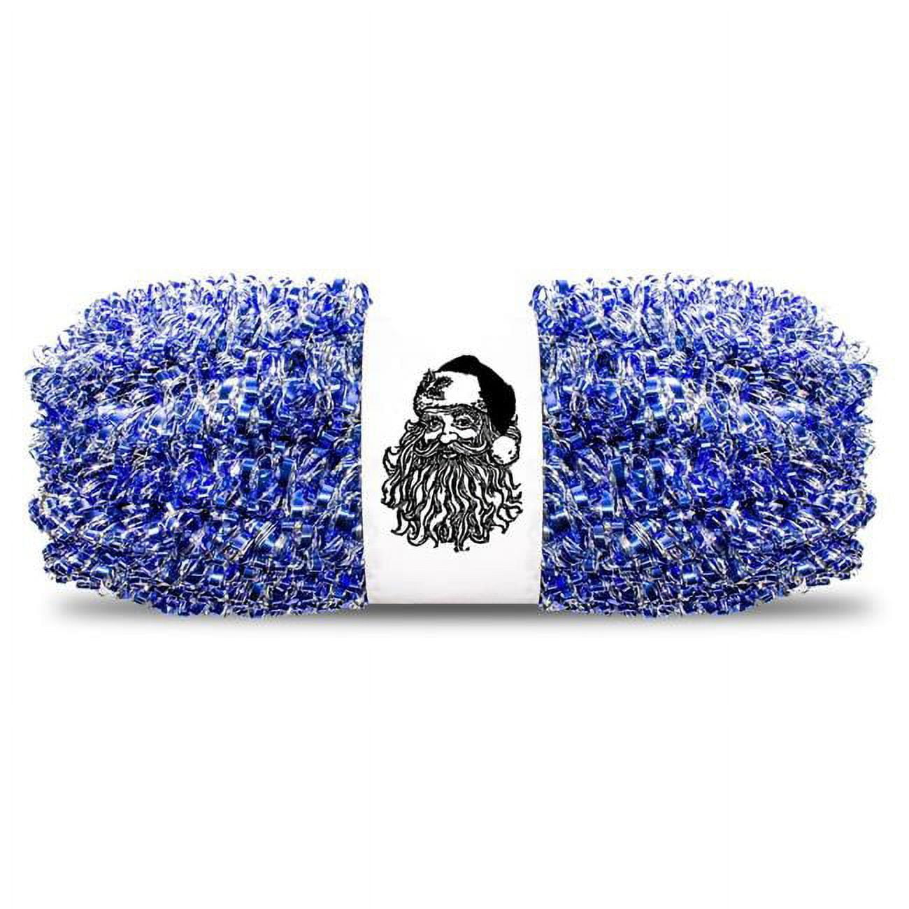 100 ft Blue and Silver Metallic Tinsel Christmas Garland