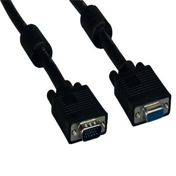 100 ft. SVGA HD15 Male to Female Monitor Extension Cable with Ferrites - Black