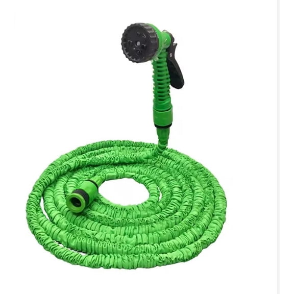 100 ft garden hose heavy duty-Dasoch Water hose-Very flexible (Patent) Nozzle, Outdoor, Green