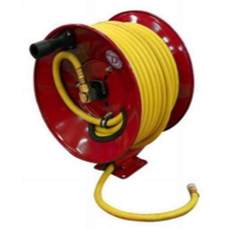 Continuaciones 0.37 in. x 100 ft. Heavy Duty Manual Open Face Air Hose Reel