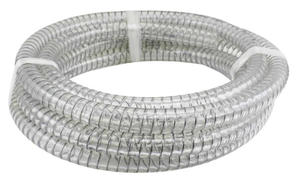 100 ft x 1 ID Steel Wire Suction PVC Flexible Tubing High Pressure Heavy Duty UV Chemical Resistant Vinyl Hose