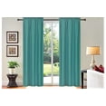 thumbnail image 1 of 100% full privacy blackout window curtain rod pocket 2 piece panels size 37" wide x 108" long R64 teal color, 1 of 3