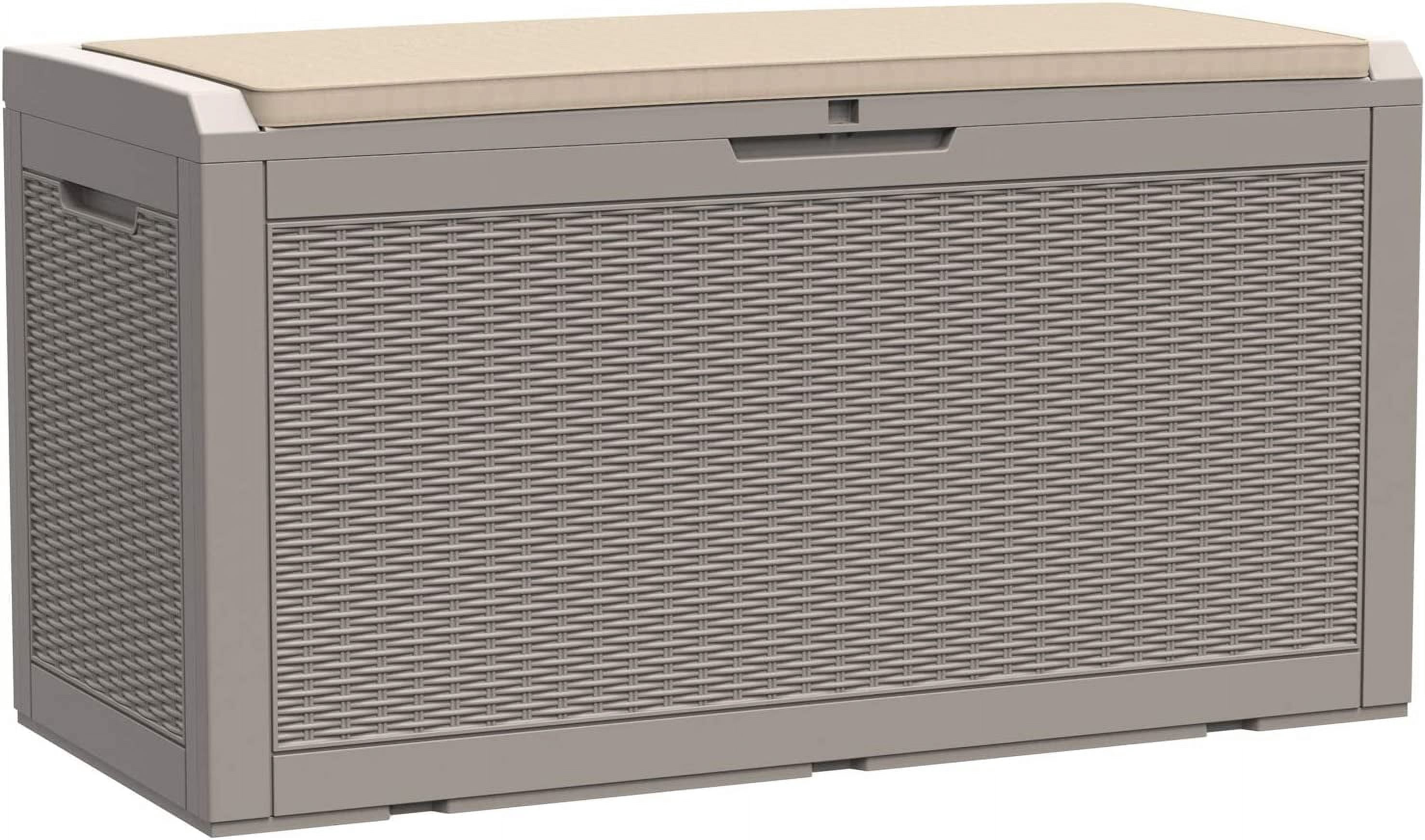 **100 gallon deck box waterproof outdoor storage bench polypropylene pp ...