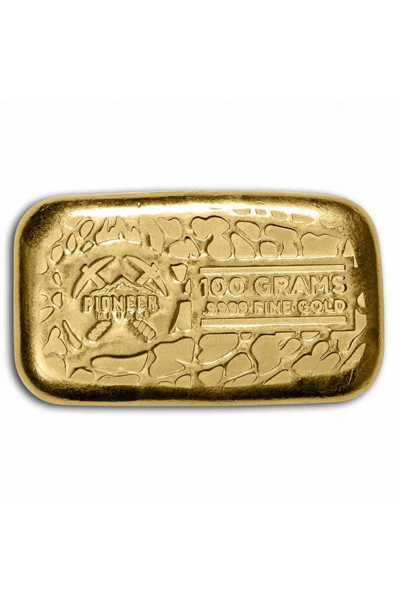 100 gram Cast-Poured Gold Bar - Pioneer Metals