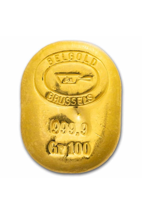100 gram Gold Bar - Belgold Brussels (999.9 Fine)