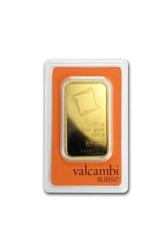 100 gram Gold Bar - Valcambi (w/Assay)