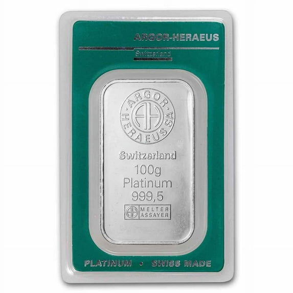 100 gram Platinum Bar - Argor-Heraeus (In Assay)