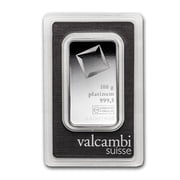 100 gram Platinum Bar - Valcambi In Assay