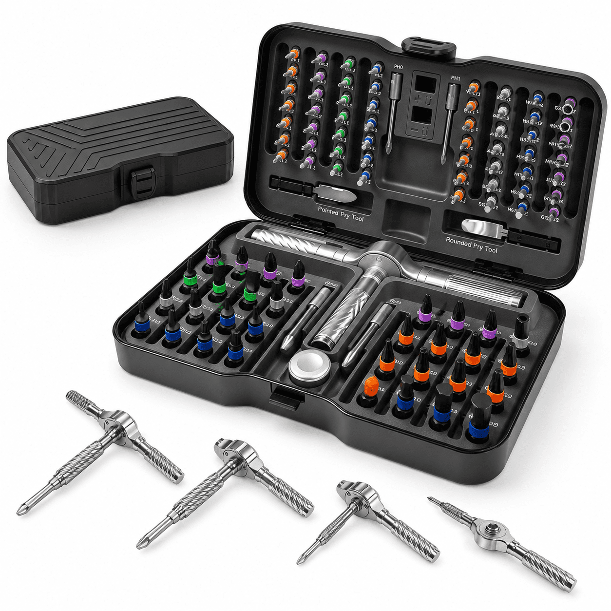 100-in-1 Ratchet Set with S2 Steel Bits for Precision Repair and Heavy ...