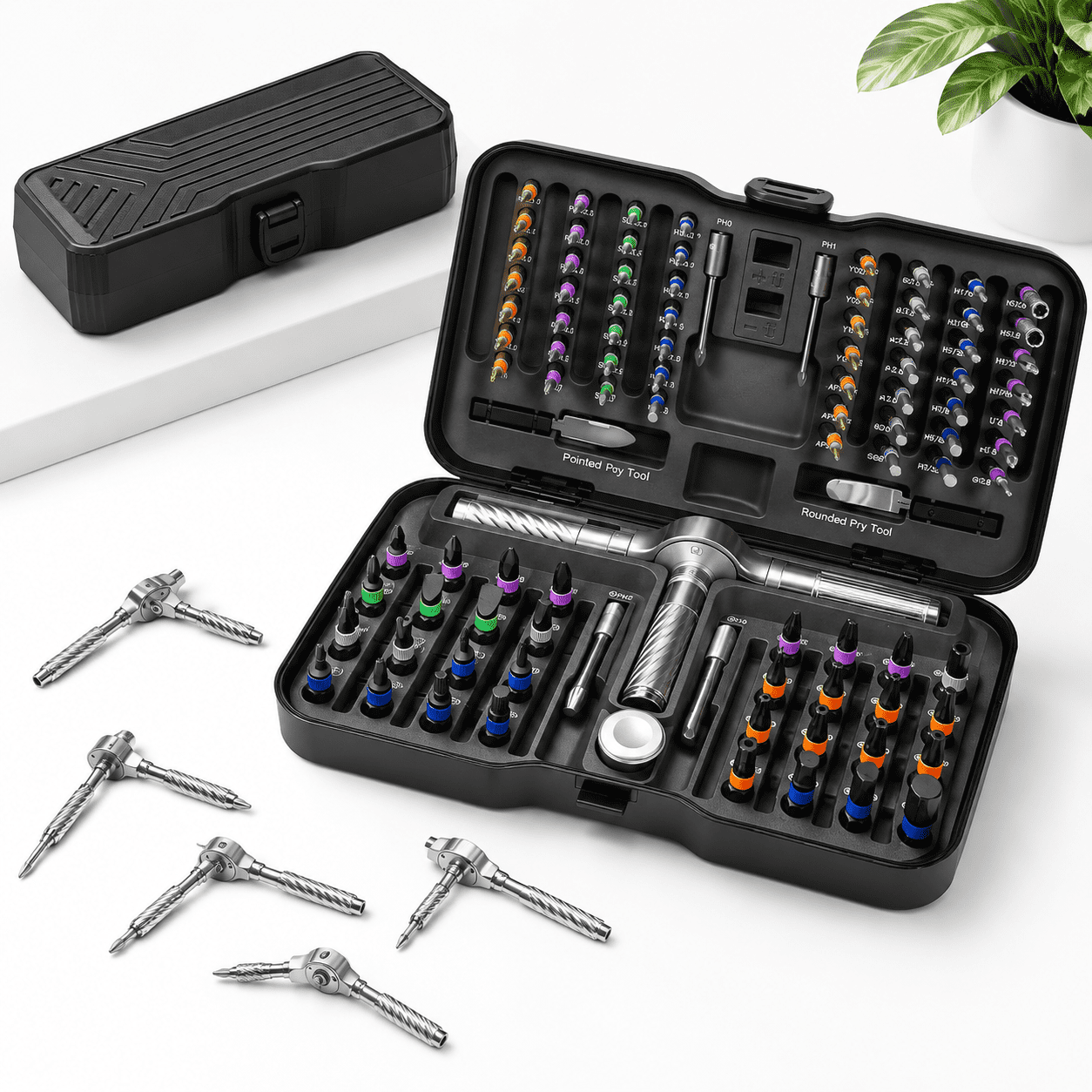 100-in-1 Ratchet Set with S2 Steel Bits for Precision and Heavy-Duty ...
