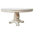 thumbnail image 1 of 100 in. Raised Scroll Design Ornate Details Round Tabletop Dining Table, White, 1 of 1
