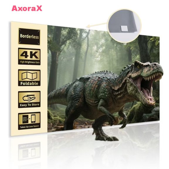 100 inch Projector Screen 16:9 Foldable Anti-Crease Portable Projector Movies Screens for Home Theater Outdoor Indoor Support Double Sided Projection