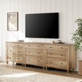 thumbnail image 1 of 100 inch TV Stand with 9 Drawers, Wood TV Cabinet Entertainment Center for 75/80/85/90 Inch TVs, 3-in-1 Kids Dresser with 3 Drawers for Living Room or Bedroom, Oak, 1 of 7